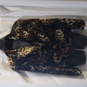 Faux Fur Leopard Print Blazer